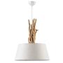 Woody Pendelleuchte Typ A Baumwollstoff Weiß 4