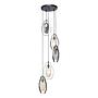 Lampada a sospensione Diamond Fever acciaio / vetro nero a 5 luci 4