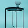 Steel Round Side Table Metal Black 2