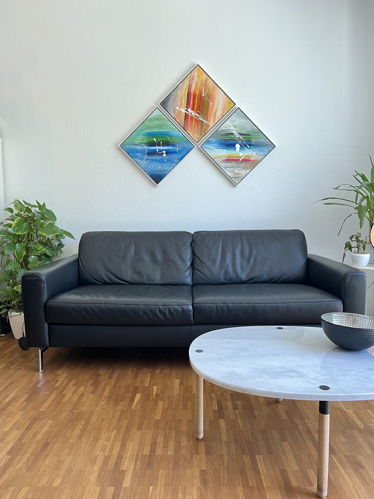 Alexx 2-Sitzer Sofa Leder Schwarz 1