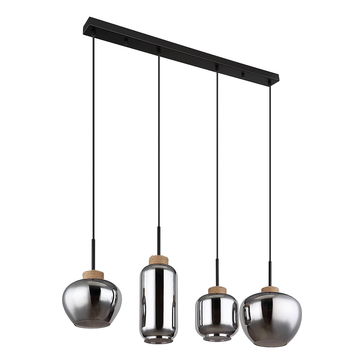 4-Flammig Pendelleuchte Matt Typ B Farbglas Eisen 3