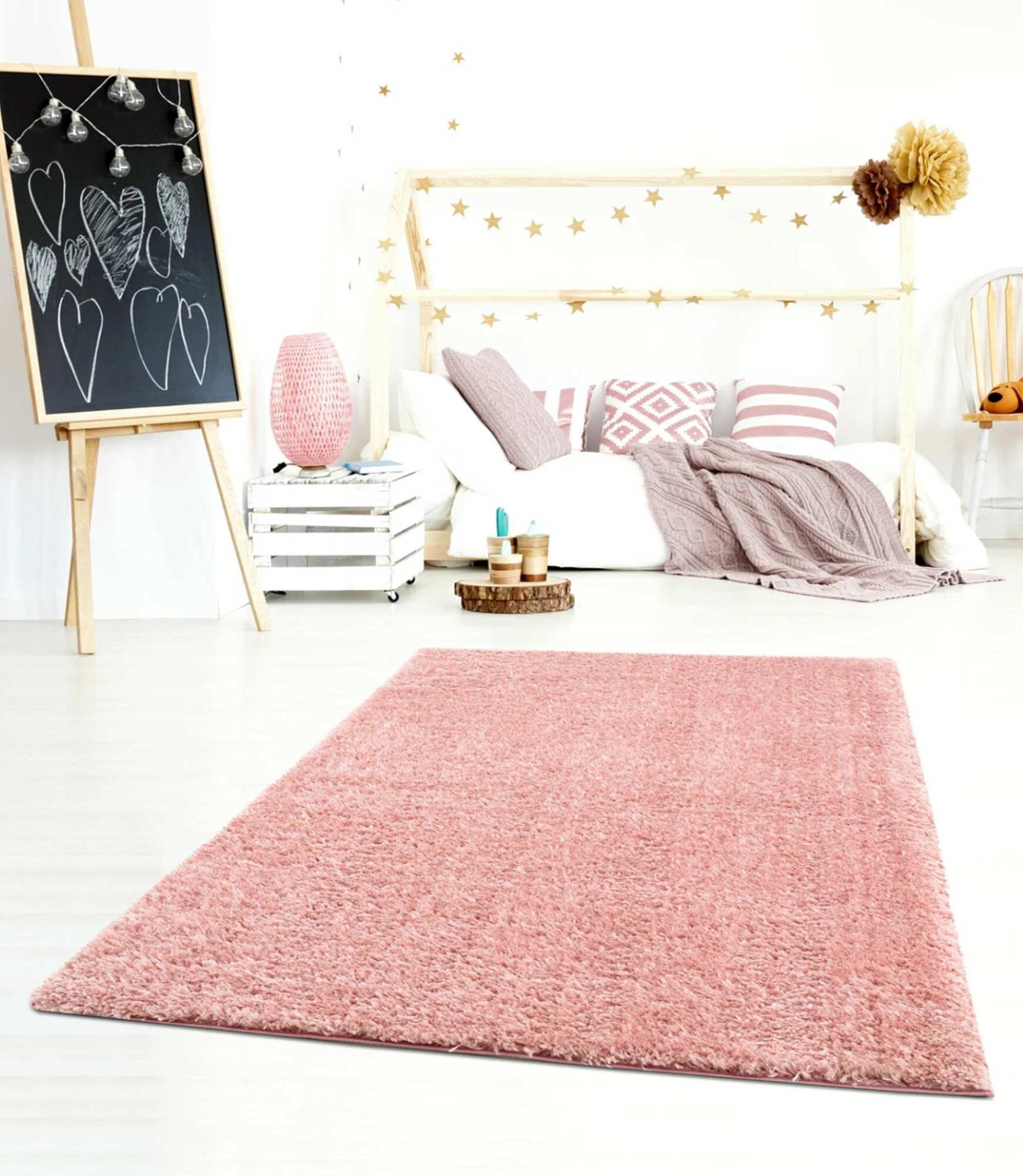 Hochflorteppich Rosa 2