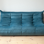 Togo Sofa 3-Sitzer Samt Meerblau 0