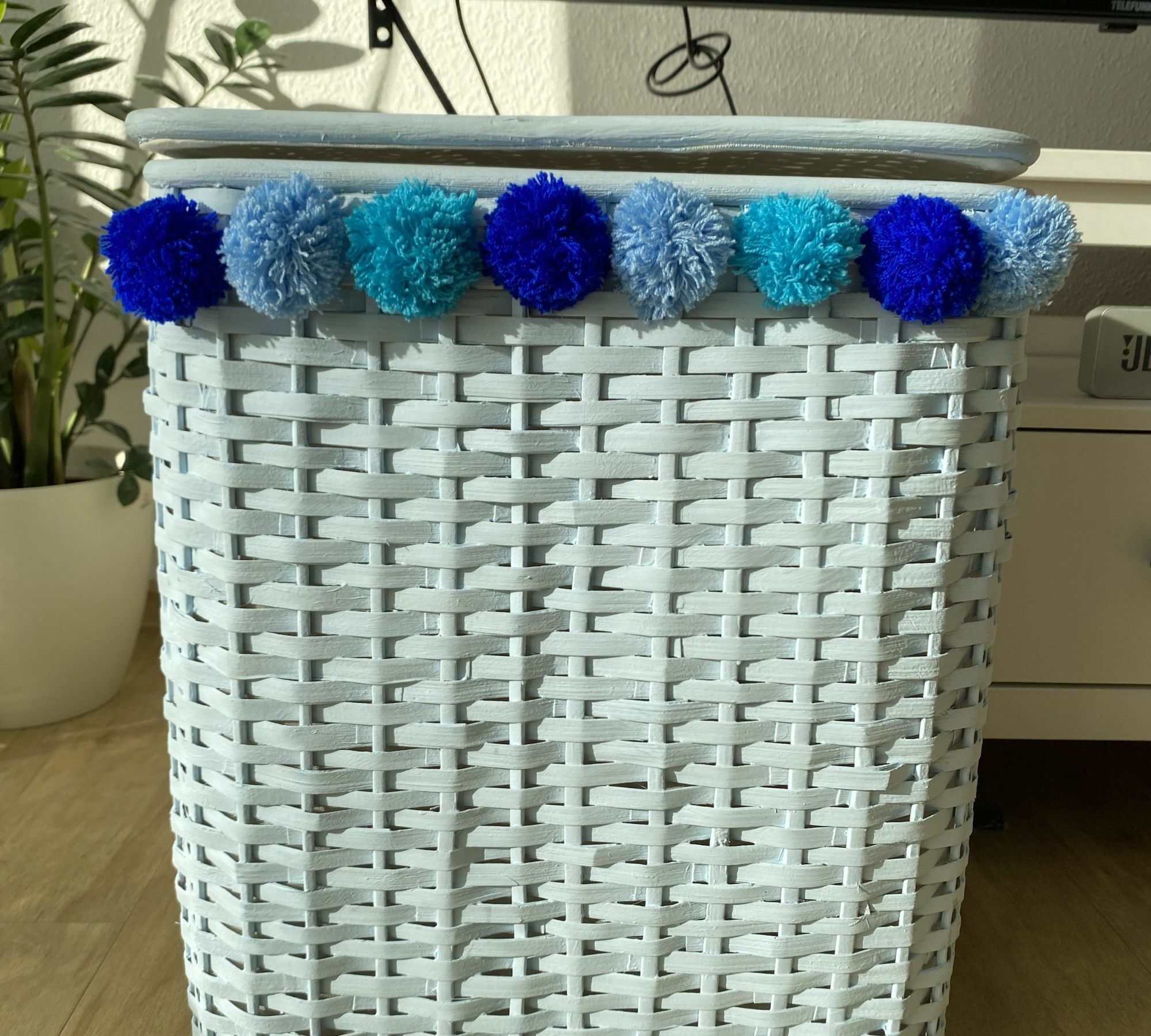 Aufbewahrungskorb Bambus Blau 0