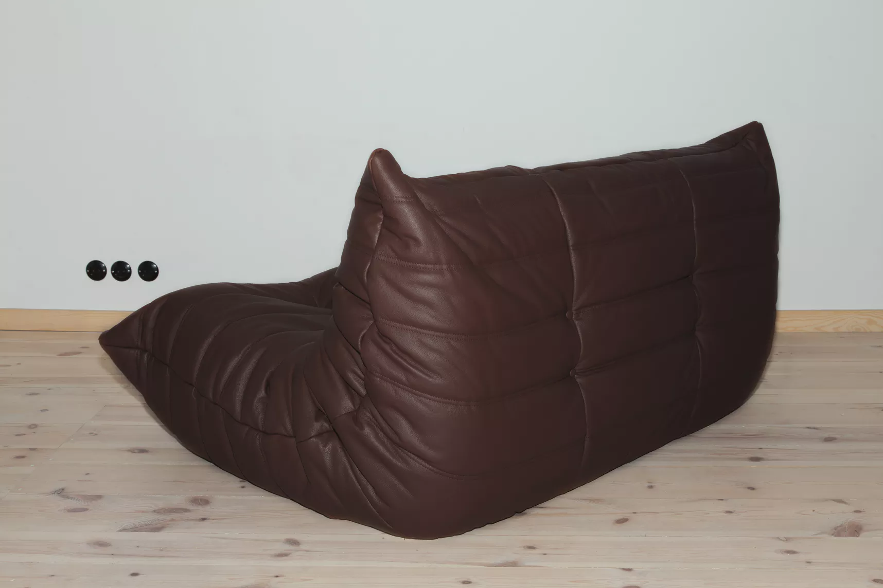 Togo Sofa 2-seater Madras Leather Brown 4