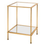 Beistelltisch Glas Metall Gold 0