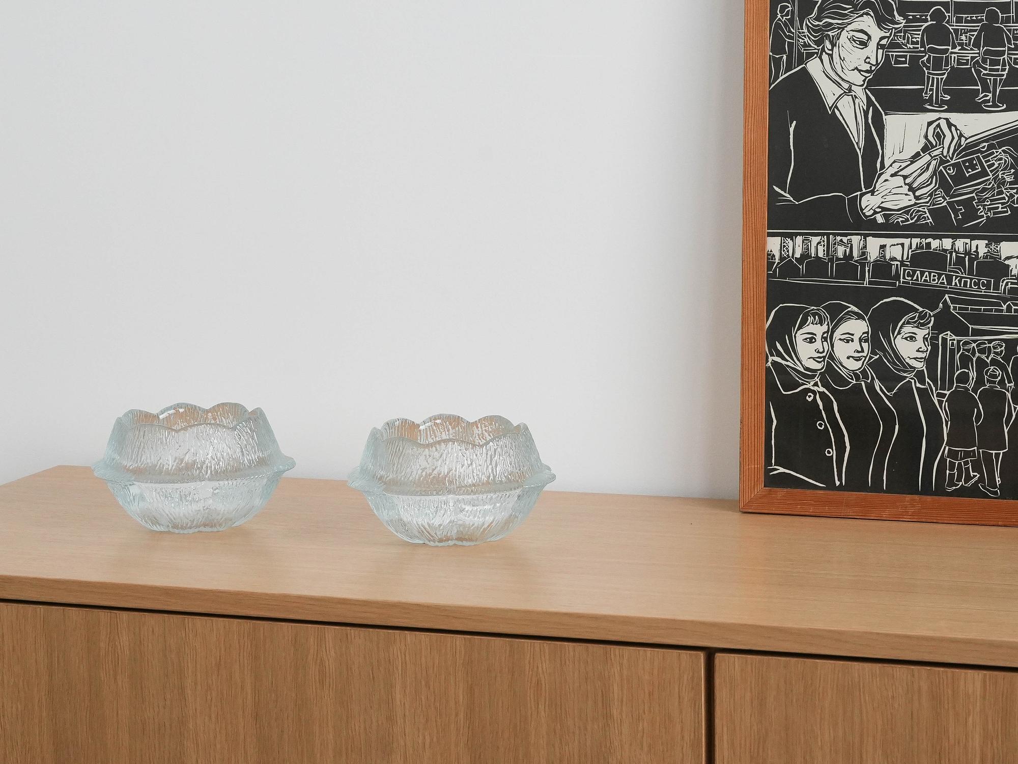 Glass bowl Transparent 1980s 1