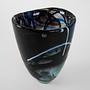 Glass vase Blue 1980s 6