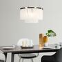 Opulenter Kronleuchter Ophelia aus Milchglas und Chrom  4