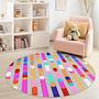 Striped Children's Rug Multicolored Ø150cm 2
