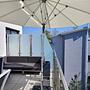 655 Parasol stand &amp; umbrella aluminum 65 kg 8