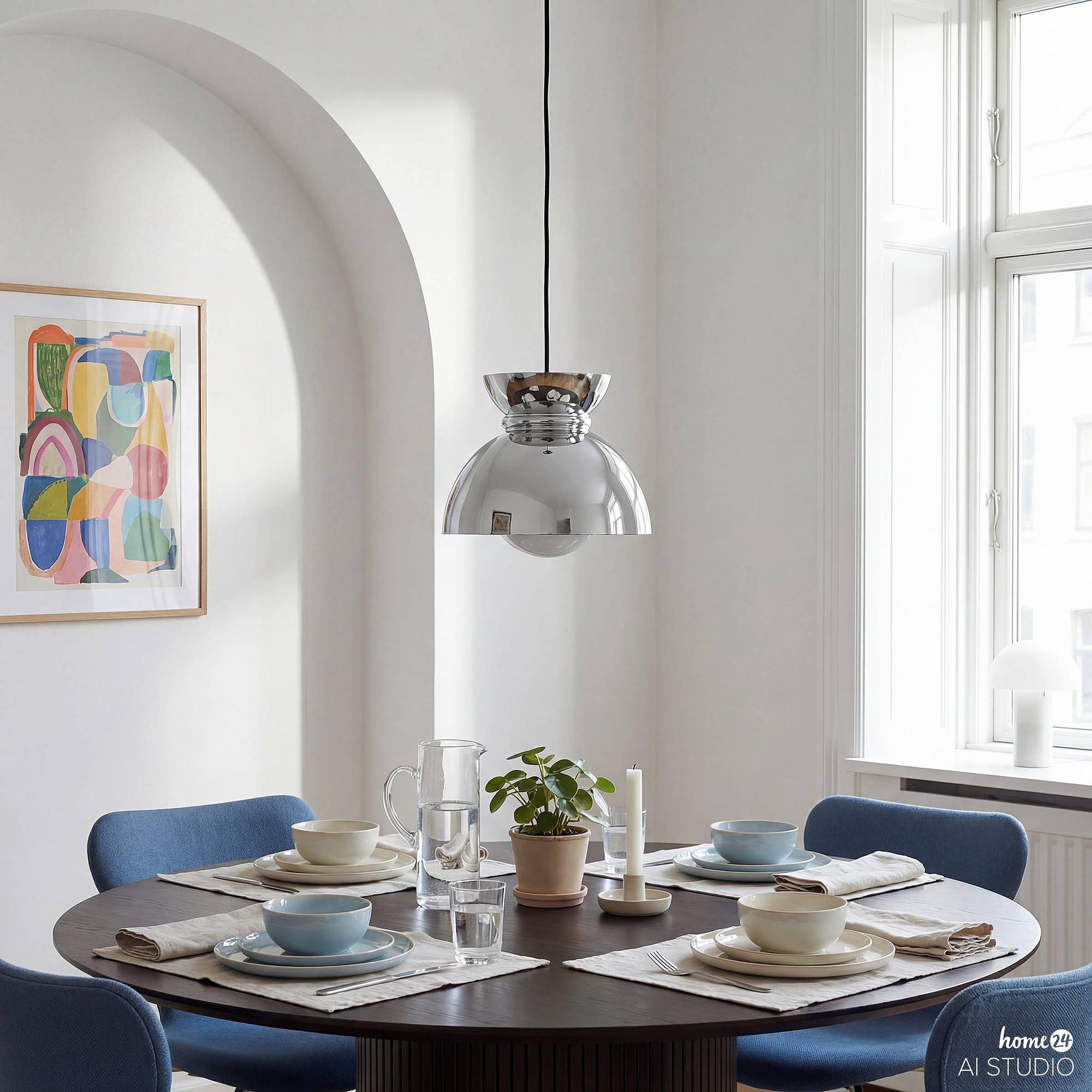 Quora Pendant Light 1-bulb Opal Glass Chrome 2