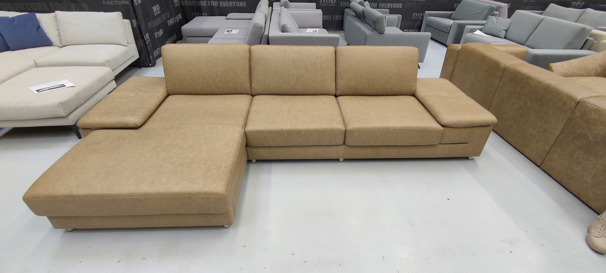 Filippo Ecksofa Leder Olly Beige 6