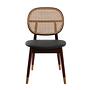 Chair Rattan Faux Leather Black 1