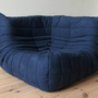 Togo Divano angolare Tessuto Blu navy 7