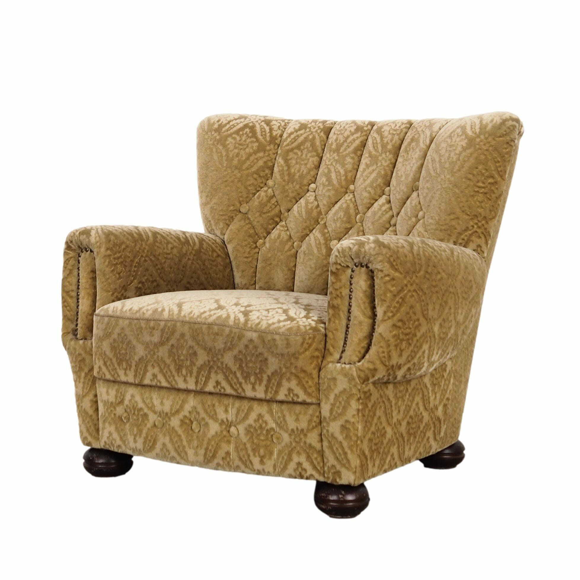 Armchair Textile Wood Yellow 1960s 0