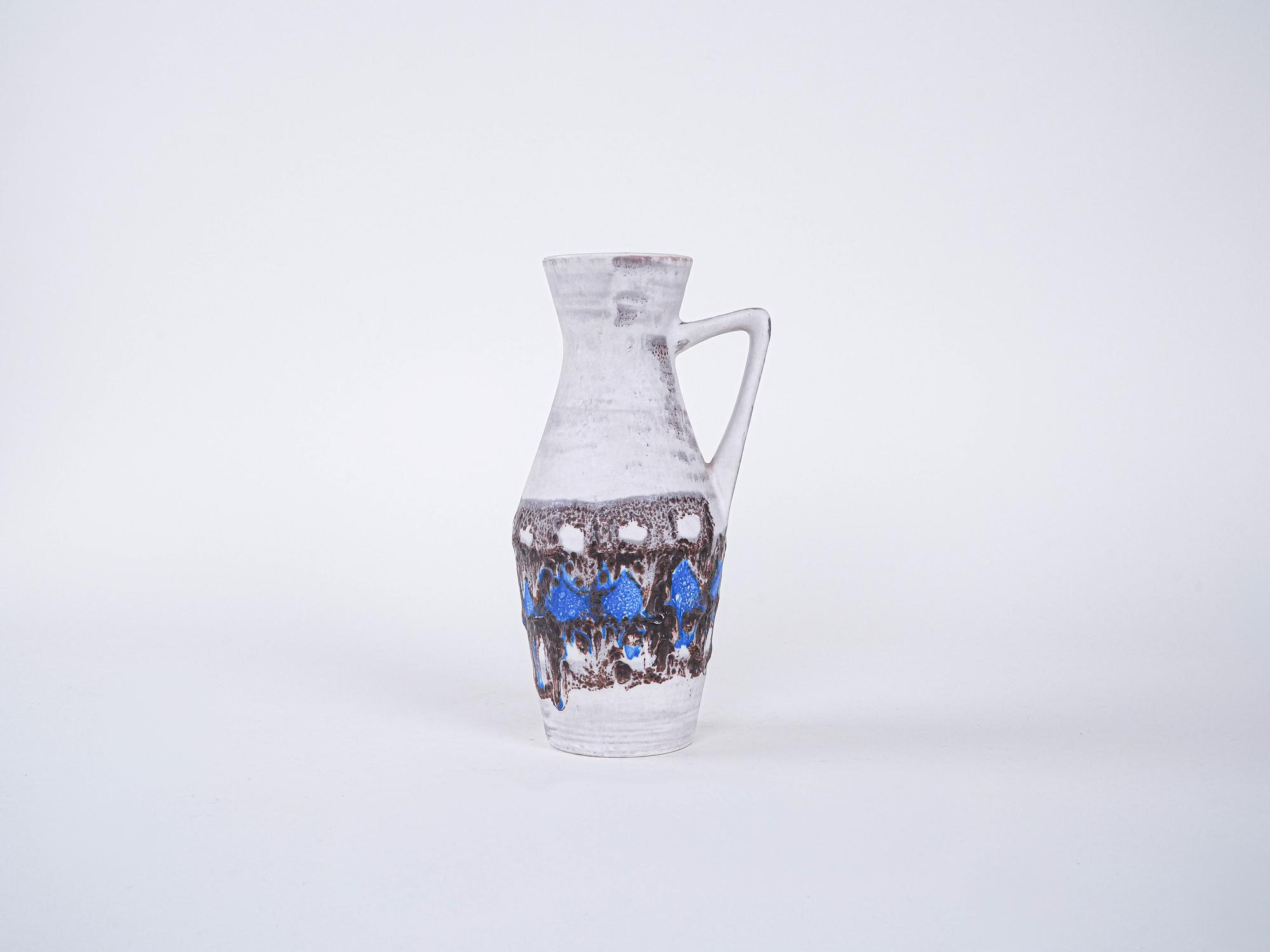 Keramikvase mit Henkel 1960er Jahre 1