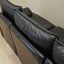 Modular sofa leather black 1960s 14