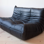 Togo Sofa 2-Sitzer Madras-Leder Schwarz 1