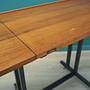 Vintage Tisch Holz Metall Braun  1970er Jahre 11
