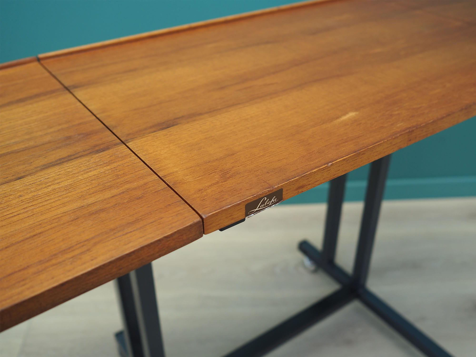 Vintage Tisch Holz Metall Braun  1970er Jahre 11