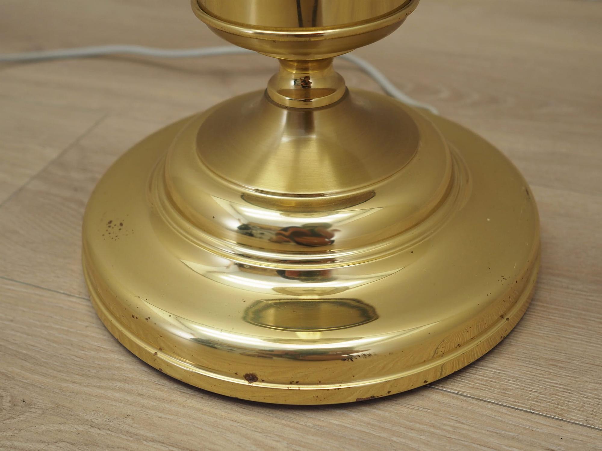 Vintage Stehlampe Metall Textil Gold 1970er Jahre  11