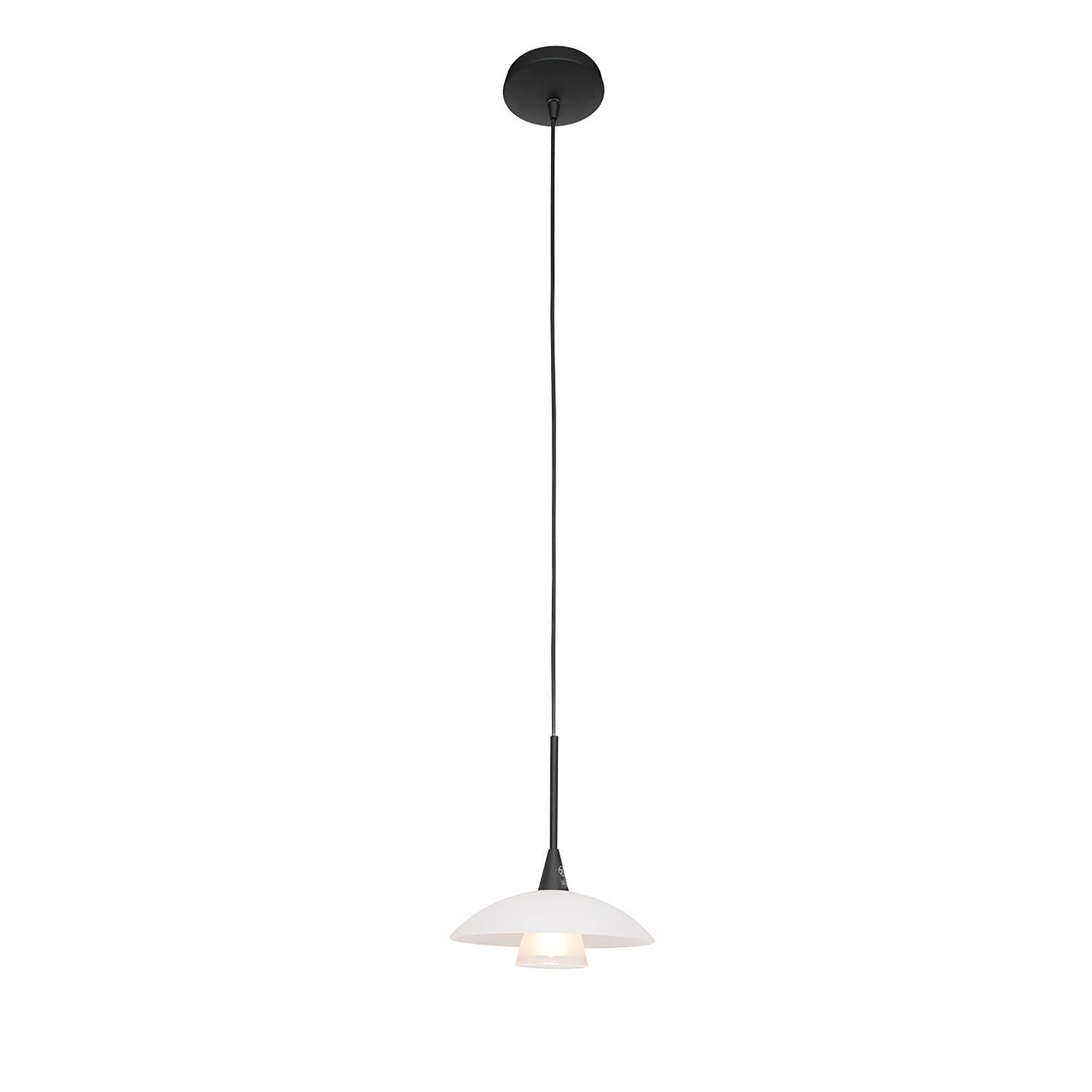 Tallerken IV LED-Pendelleuchte Milchglas Eisen 1-flammig 1