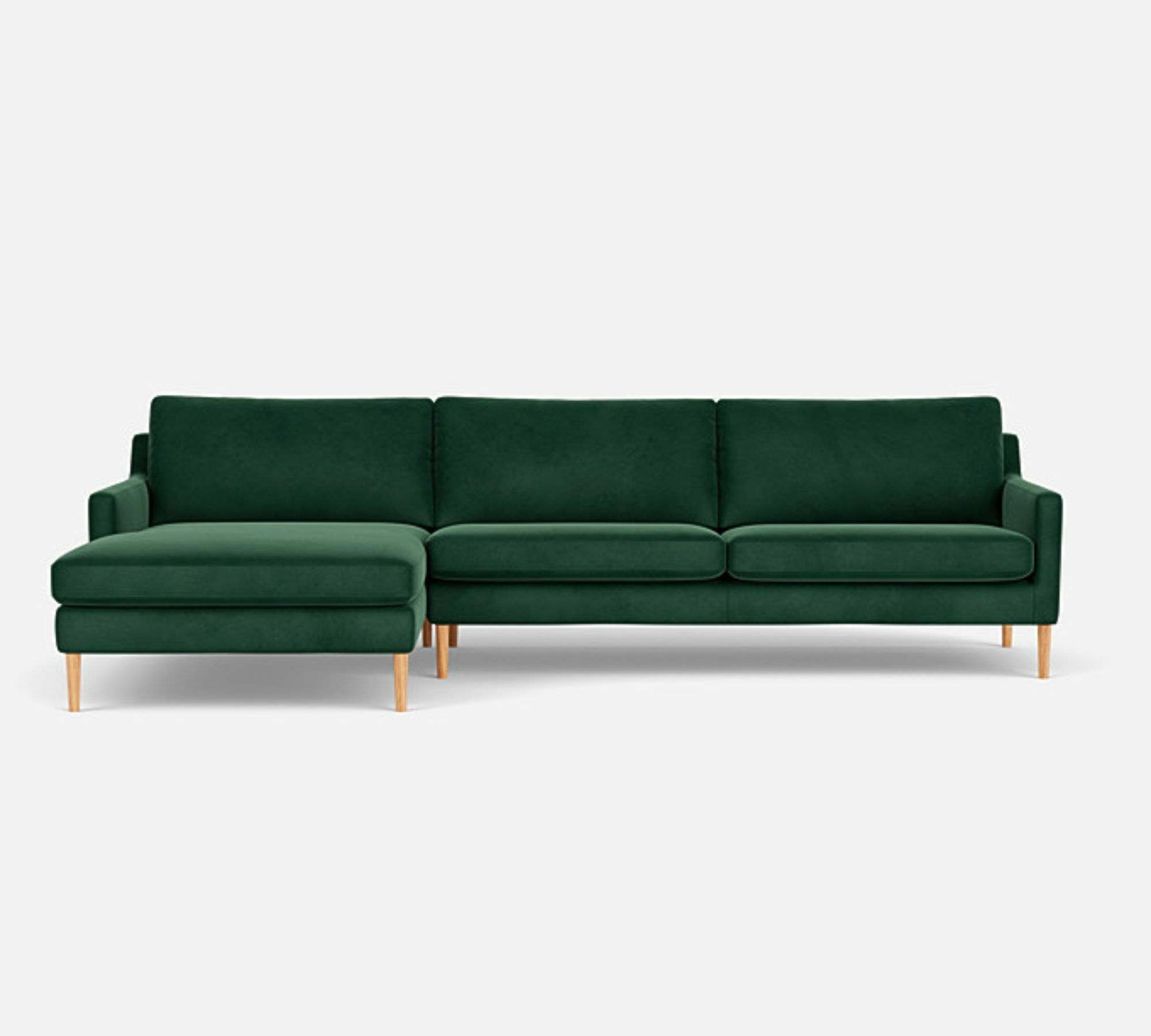 Astha 3-Sitzer Sofa Récamiere Links Velours Lux Dark Green 0