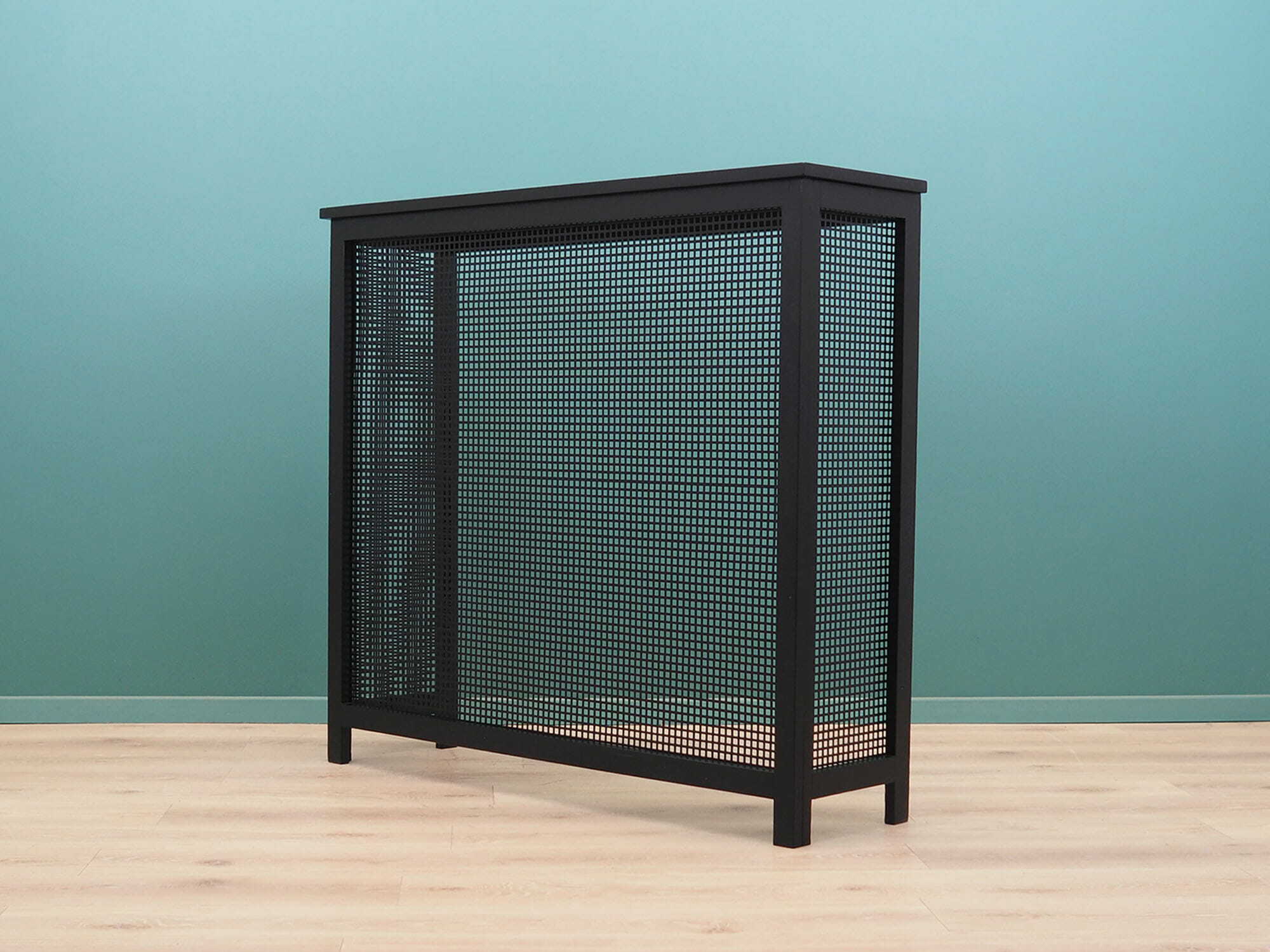 Vintage fireplace cover metal black 1980s 1