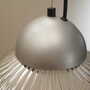 Vintage pendant lamp glass plastic grey 1970s 5