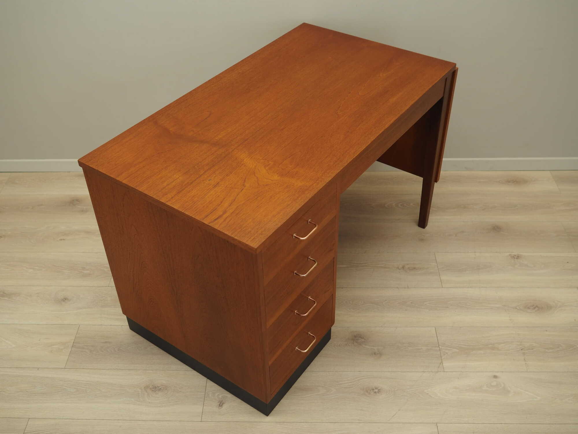 Vintage Schreibtisch Teakholz Braun 1970er Jahre 7