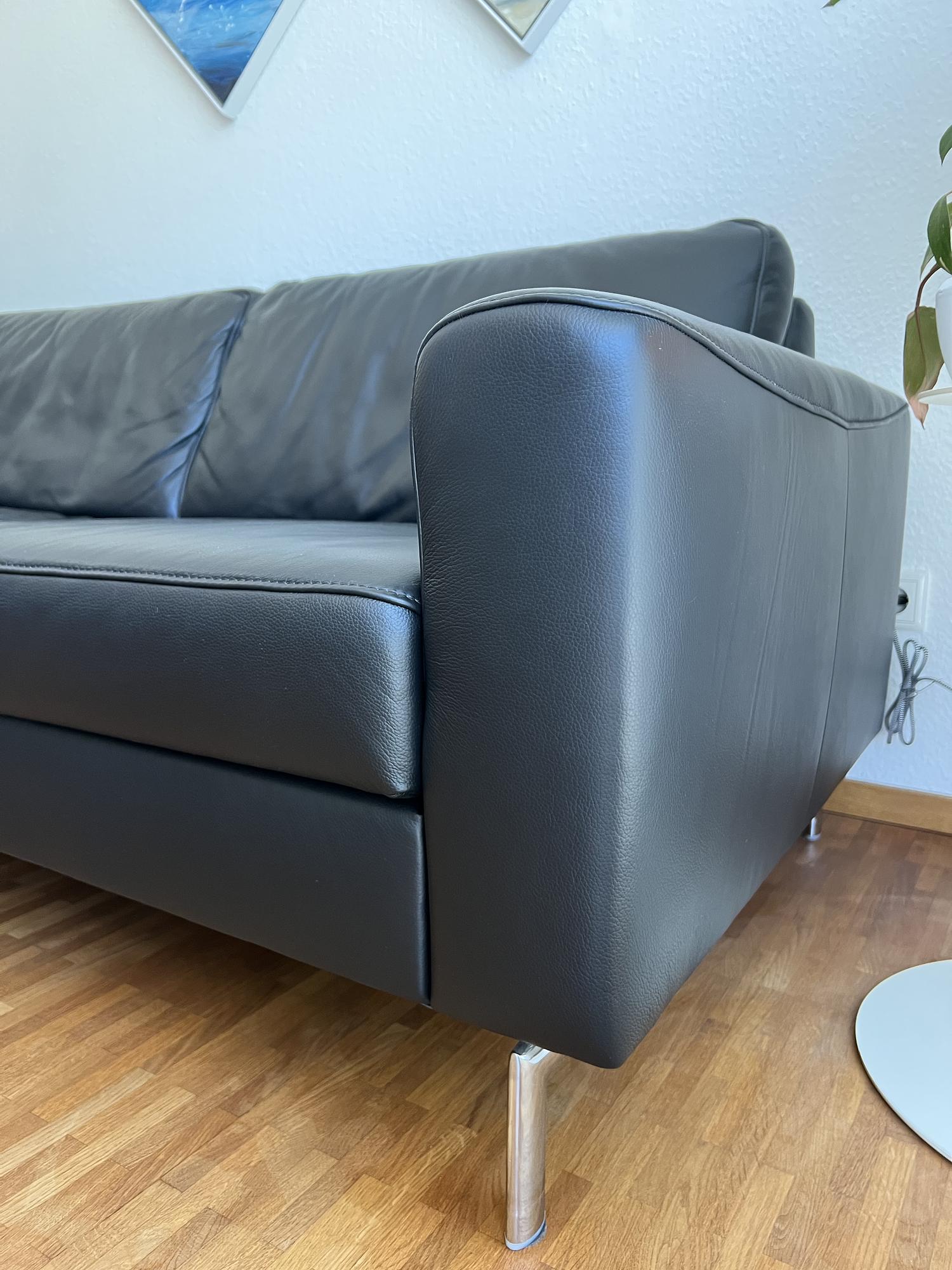 Alexx 2-Sitzer Sofa Leder Schwarz 2