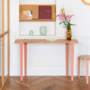 4x Tischbein Stahl Rosa 3