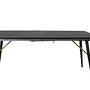 Gold Extendable table 180x85x76 Black Veneer Brass details 0