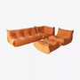 Togo Set Lounge 4 pezzi Tessuto Arancione 0