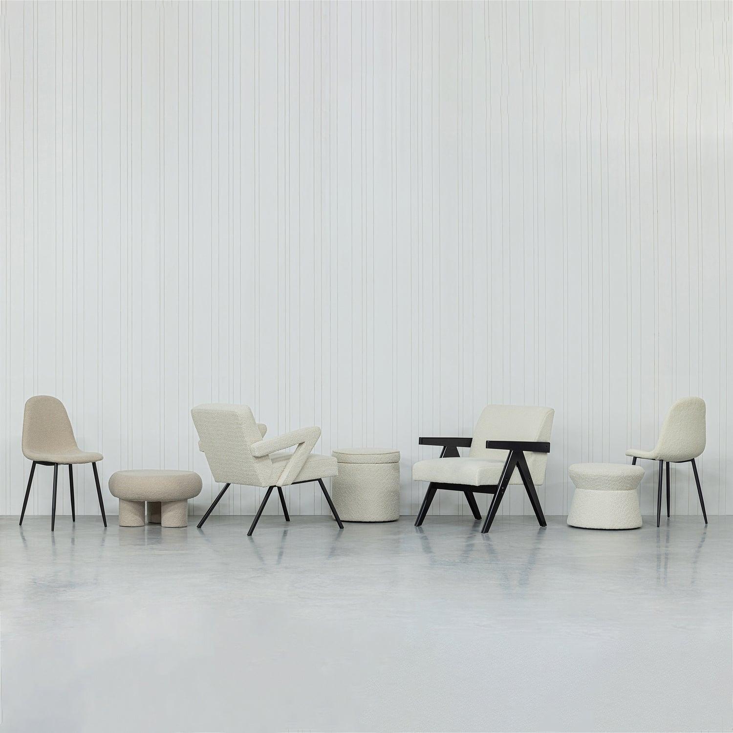 Lowie Sessel Creme Schwarz 1