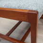 5x Vintage Chair Teak Wood Textile Grey 1970s 5