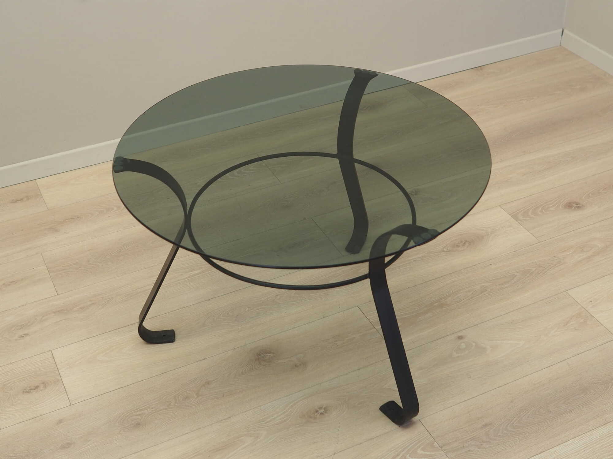 Vintage coffee table Glass Metal Grey 1970s 4