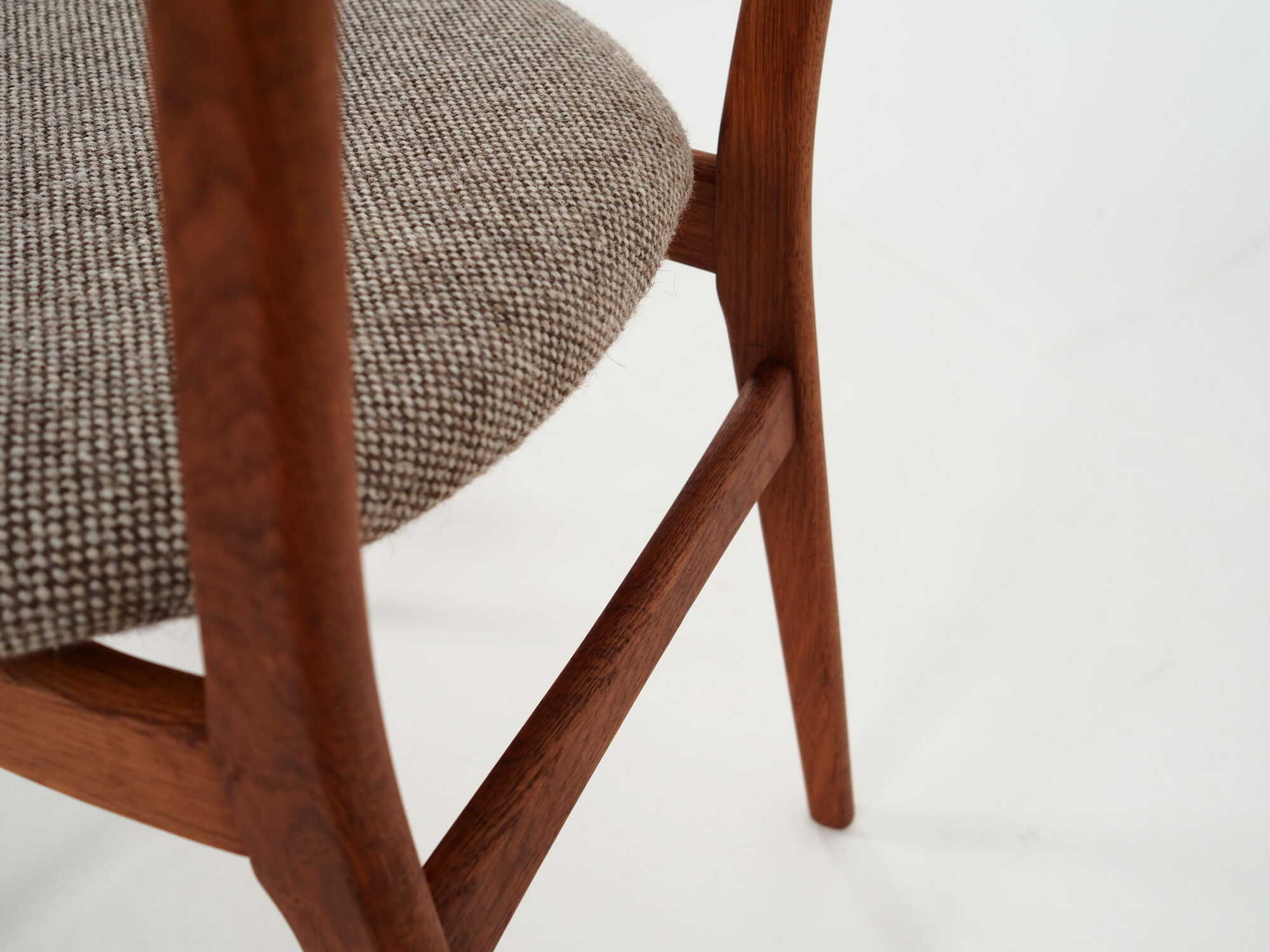 2x Vintage Stuhl Teakholz Textil Braun 1970er Jahre 9