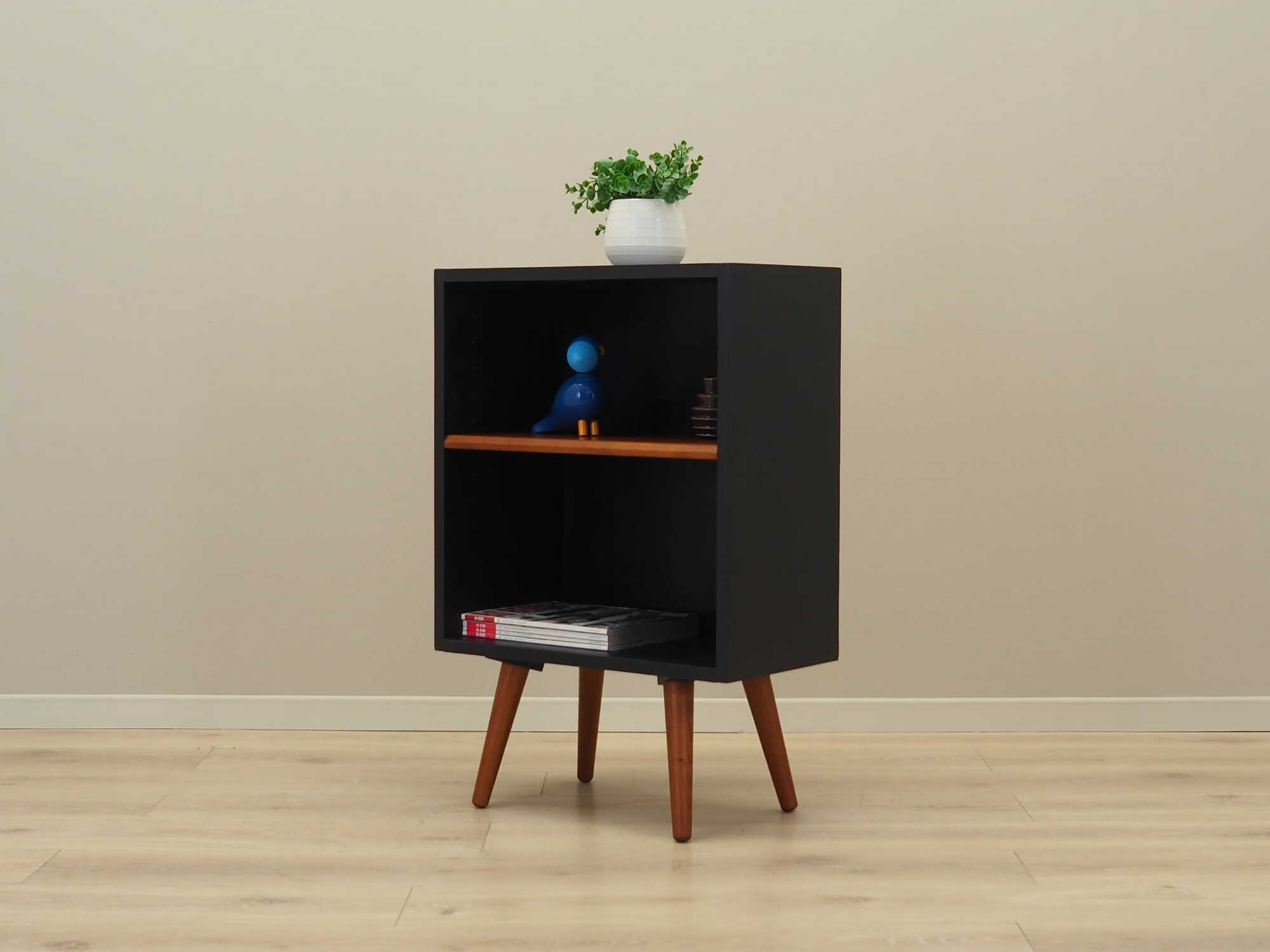 Vintage Bücherregal Teakholz Braun 1970er Jahre 2