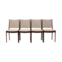 4x Vintage Chair Teak Wood Textile Beige 1970s 0
