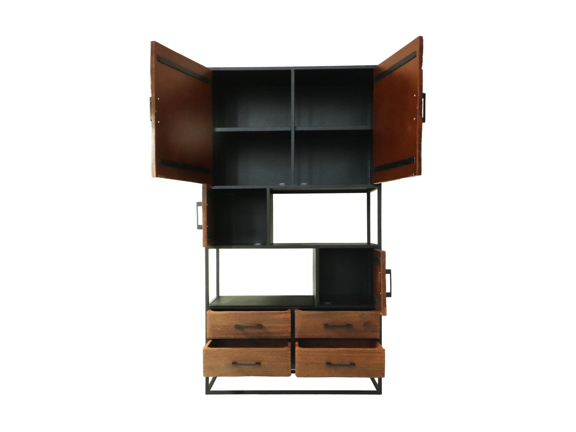 Verona Wandschrank Mangoholz Metall 3