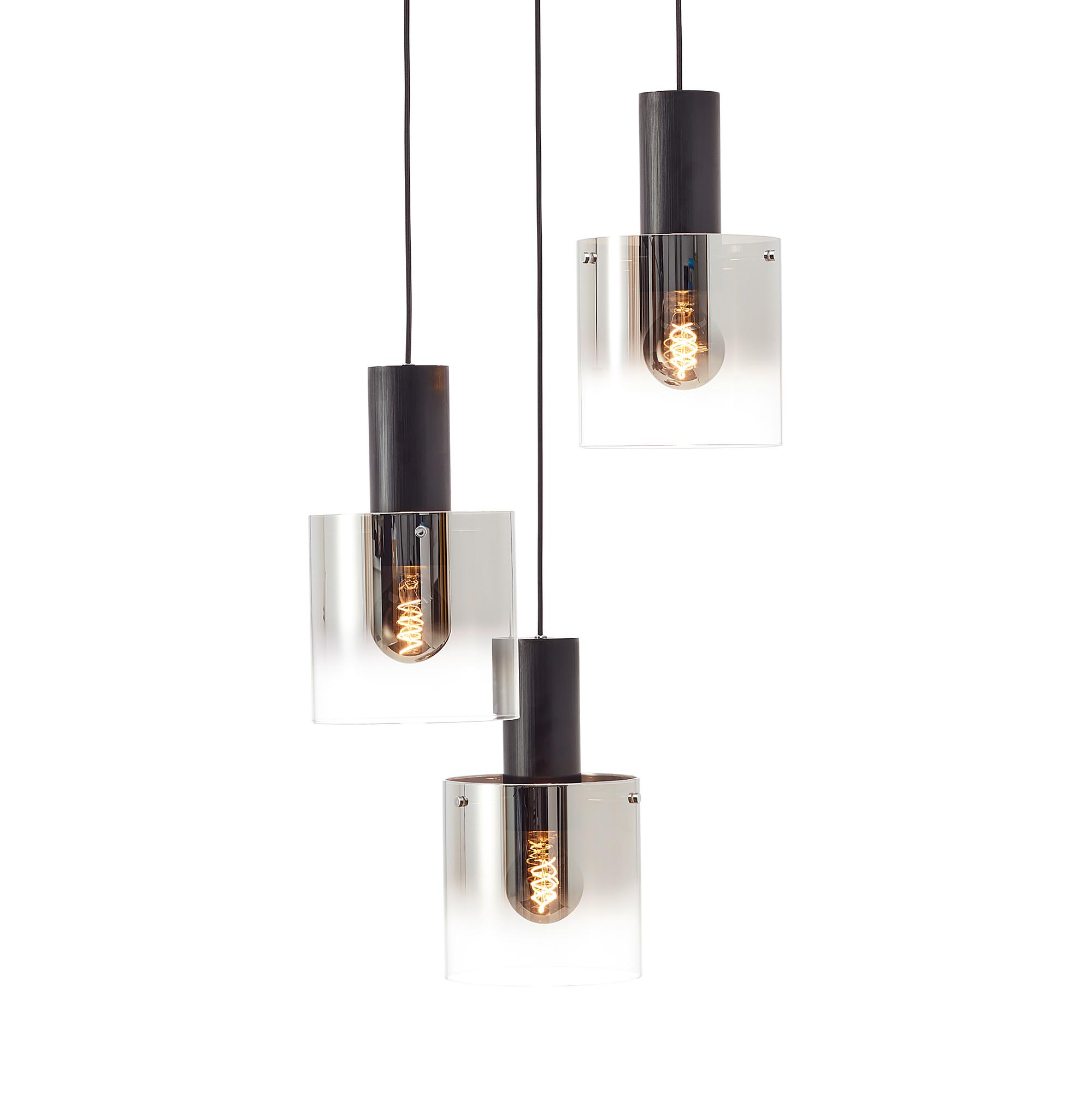 Alesund 3-flammige Pendelleuchte Aluminium Schwarz  0