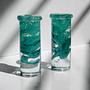 2x Atoll Kerzenständer Glas Grün 3