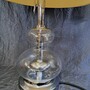 Vintage Tischlampe Glas Chrom Silber 3