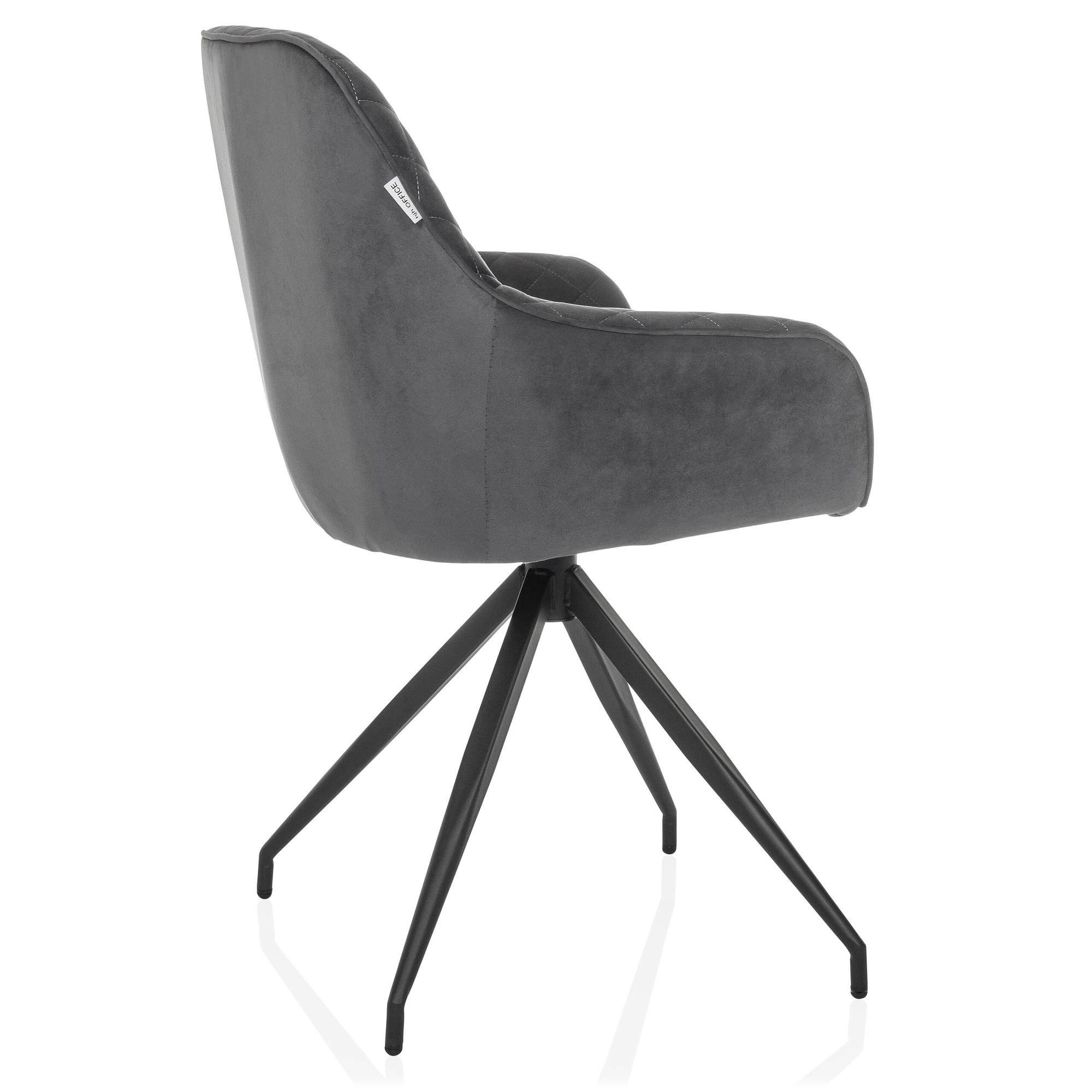 ELVERUM Dining Chair Velvet Grey 7