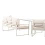 4x Catania Loungeset Stahl Glas Creme 8