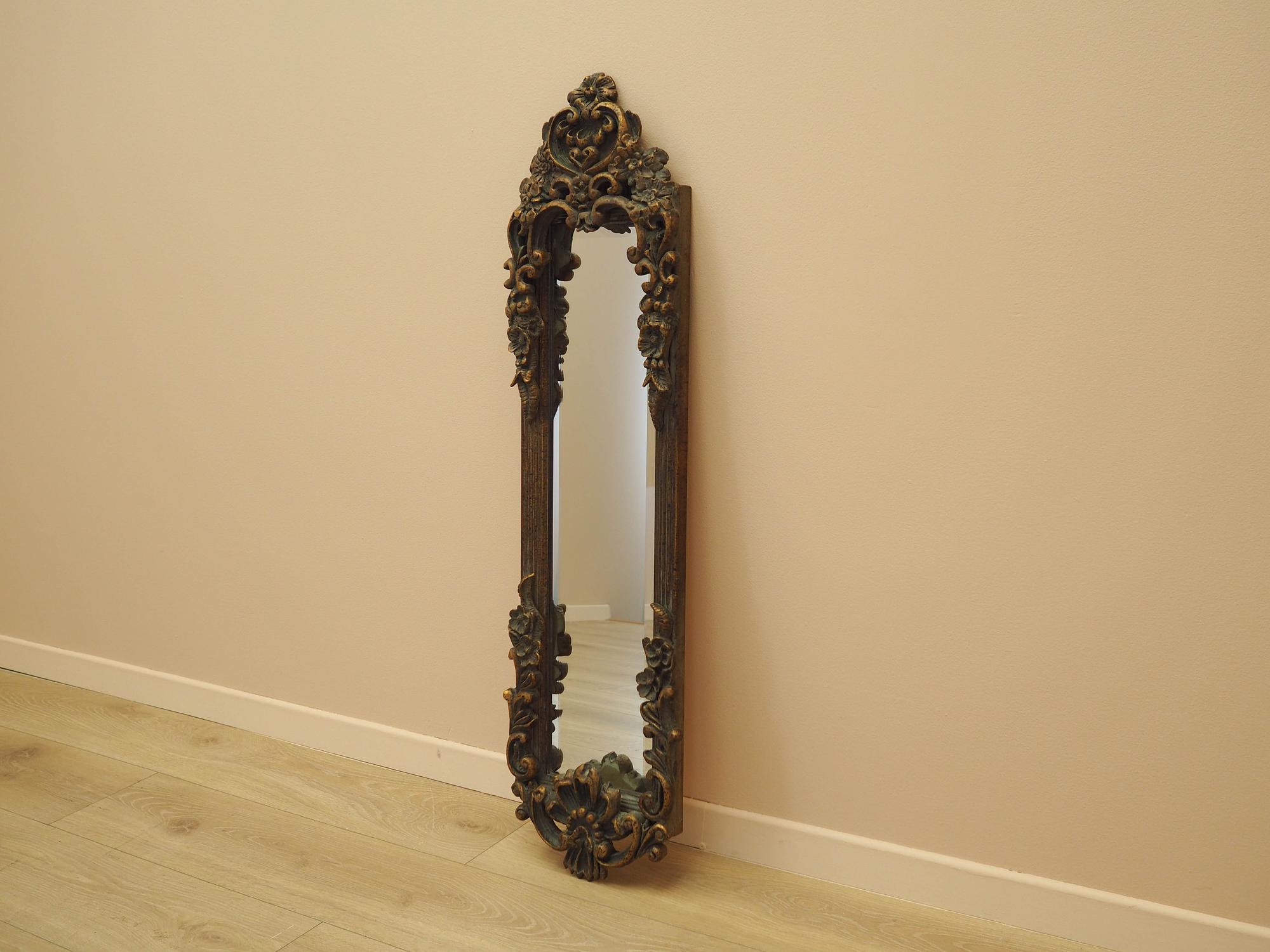 Mirror in Brown Wooden Frame 1960s 1