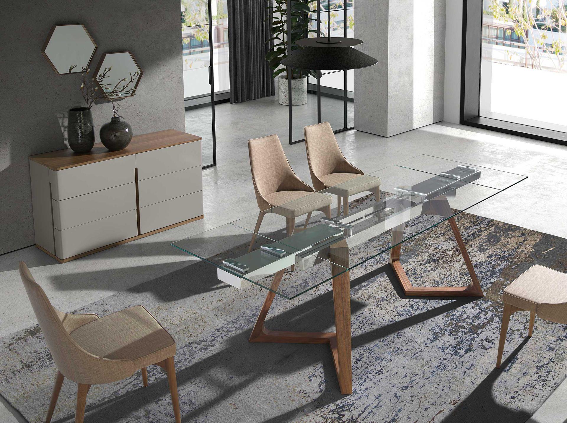 Sechseckiger Wandspiegel Nussbaum 3