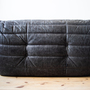 Togo Sofa 2-Sitzer Pull-Up-Leder Schwarz 4